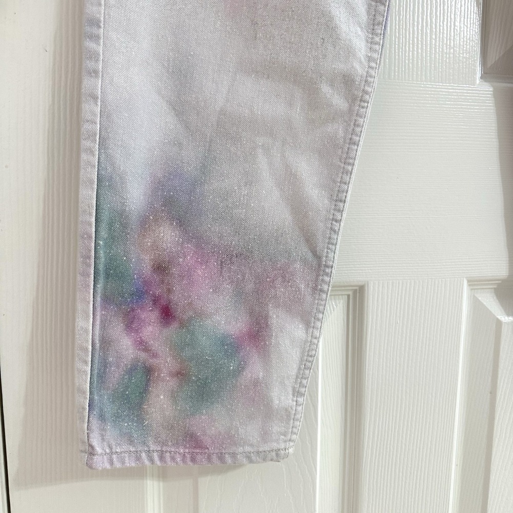 Isabel Marant Etoile Corfy Trousers White Bleached Tie Dye Denim Cotton Jean 36 - Picture 6 of 13